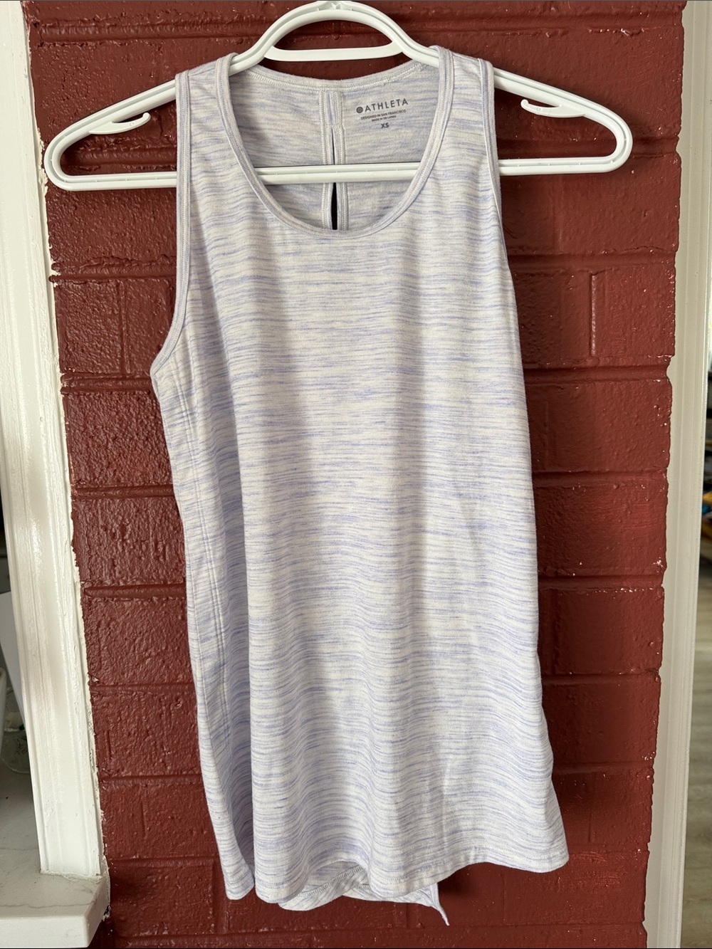 Athleta Lavender Heathered Sleeveless Cross Over Open Back Tank Top